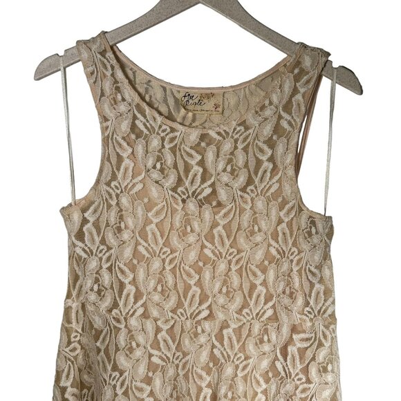 Free People Miles Of Lace Country Flare Dress Size Medium Ivory - Picture 2 of 7